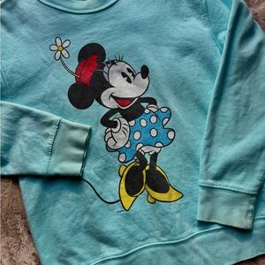 Vintage Style Disney Minnie Mouse Baby Blue Crewneck Sweatshirt